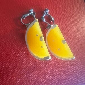 Lemon Clip-On Earrings sunny yellow l🍋